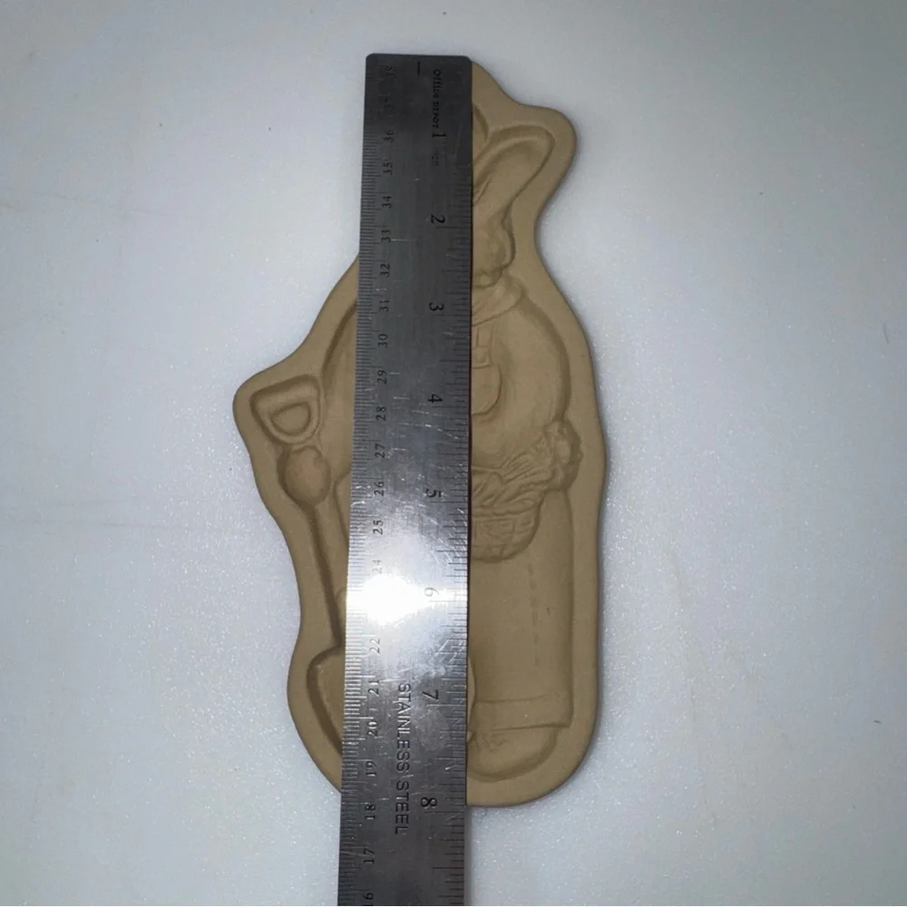 Brown Bag Stoneware GARDEN RABBIT Cookie Press Mold Retired 1992 Easter Bunny